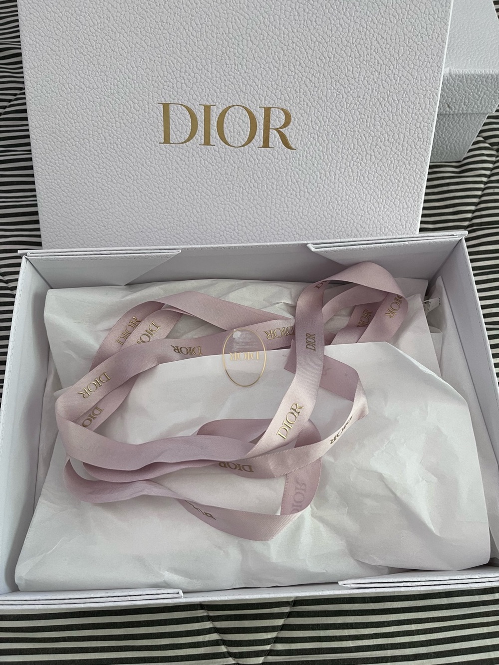 Dior White Textured Jewelry or Gift Box